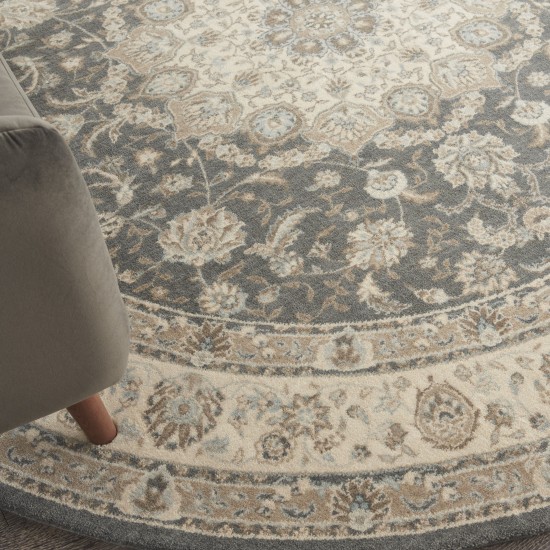 Nourison Living Treasures LI15 Area Rug, Grey/Ivory, 7'10" x Round