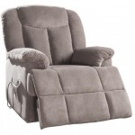 ACME Ixia Recliner w/Power Lift & Massage, Light Brown Fabric