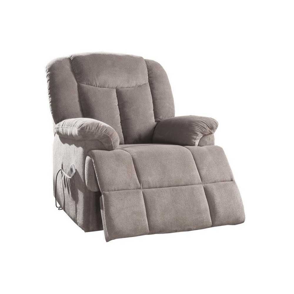 ACME Ixia Recliner w/Power Lift & Massage, Light Brown Fabric