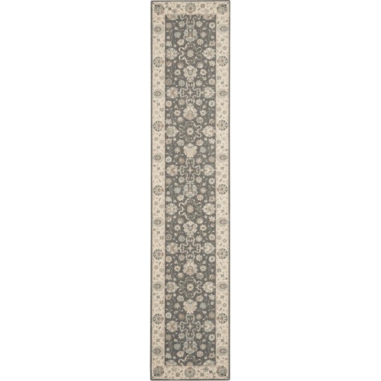 Nourison Living Treasures LI16 Runner Rug, Grey/Ivory, 2'6" x 12'