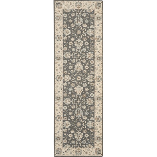 Nourison Living Treasures LI16 Runner Rug, Grey/Ivory, 2'6" x 8'