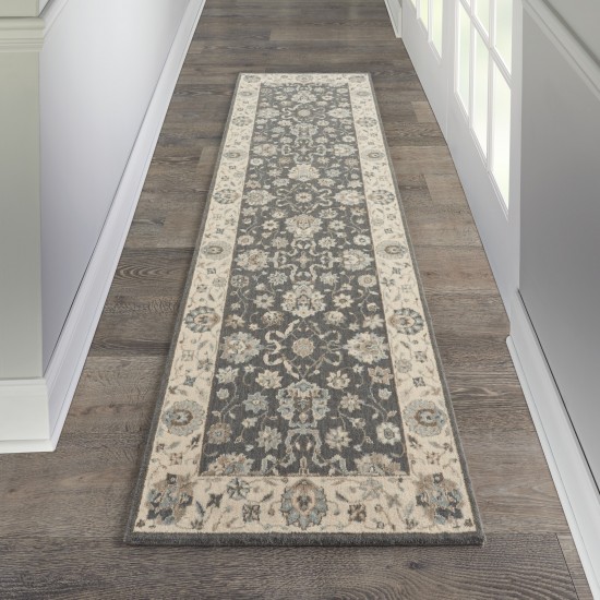 Nourison Living Treasures LI16 Runner Rug, Grey/Ivory, 2'6" x 8'