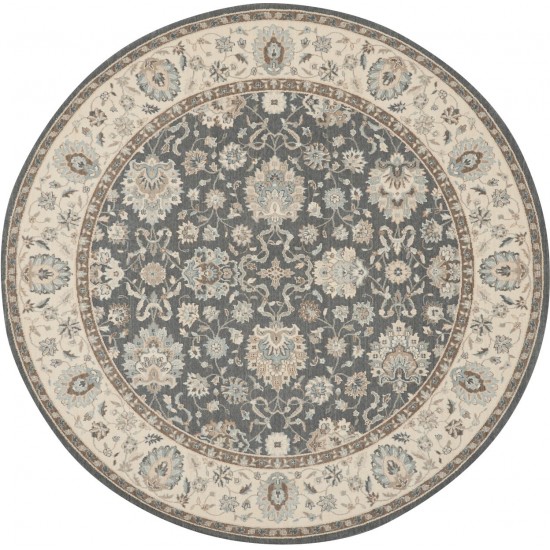 Nourison Living Treasures LI16 Area Rug, Grey/Ivory, 7'10" x Round