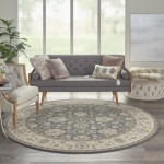 Nourison Living Treasures LI16 Area Rug, Grey/Ivory, 7'10" x Round