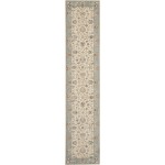 Nourison Living Treasures LI16 Runner Rug, Ivory/Aqua, 2'6" x 12'