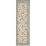 Nourison Living Treasures LI16 Runner Rug, Ivory/Aqua, 2'6" x 8'