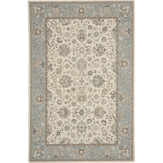 Nourison Living Treasures LI16 Area Rug, Ivory/Aqua, 3'6" x 5'6"