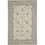 Nourison Living Treasures LI16 Area Rug, Ivory/Aqua, 5'6" x 8'3"