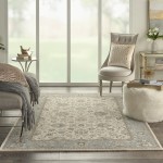 Nourison Living Treasures LI16 Area Rug, Ivory/Aqua, 5'6" x 8'3"