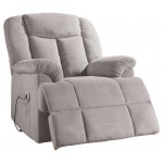 ACME Ixia Recliner w/Power Lift & Massage, Light Gray Fabric