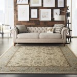 Nourison Living Treasures LI16 Area Rug, Ivory/Aqua, 9'9" x 13'9"