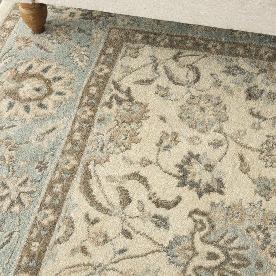 Nourison Living Treasures LI16 Area Rug, Ivory/Aqua, 9'9" x 13'9"