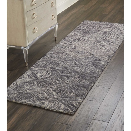 Nourison Linked LNK01 Runner Rug, Charcoal, 2'3" x 7'6"