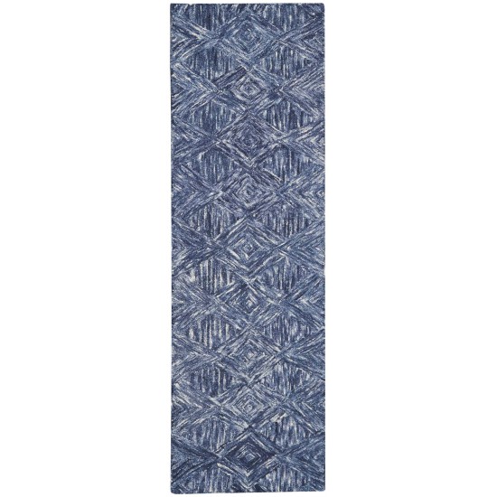 Nourison Linked LNK01 Runner Rug, Denim, 2'3" x 7'6"