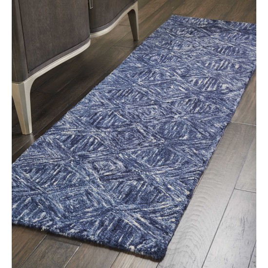 Nourison Linked LNK01 Runner Rug, Denim, 2'3" x 7'6"