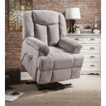 ACME Ixia Recliner w/Power Lift & Massage, Light Gray Fabric