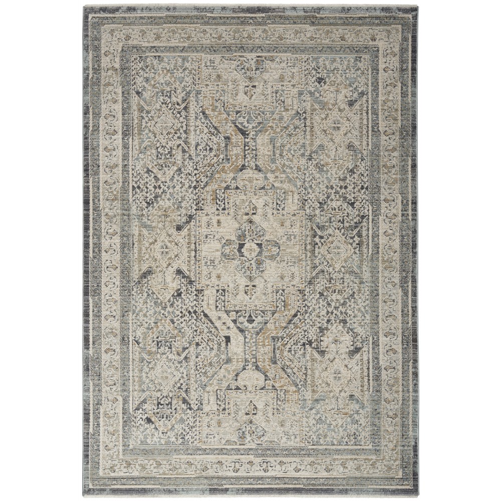 Nourison Lynx LNX01 Area Rug, Ivory/Charcoal, 5'3" x 7'10"