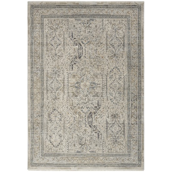 Nourison Lynx LNX01 Area Rug, Ivory/Grey/Blue, 5'3" x 7'10"