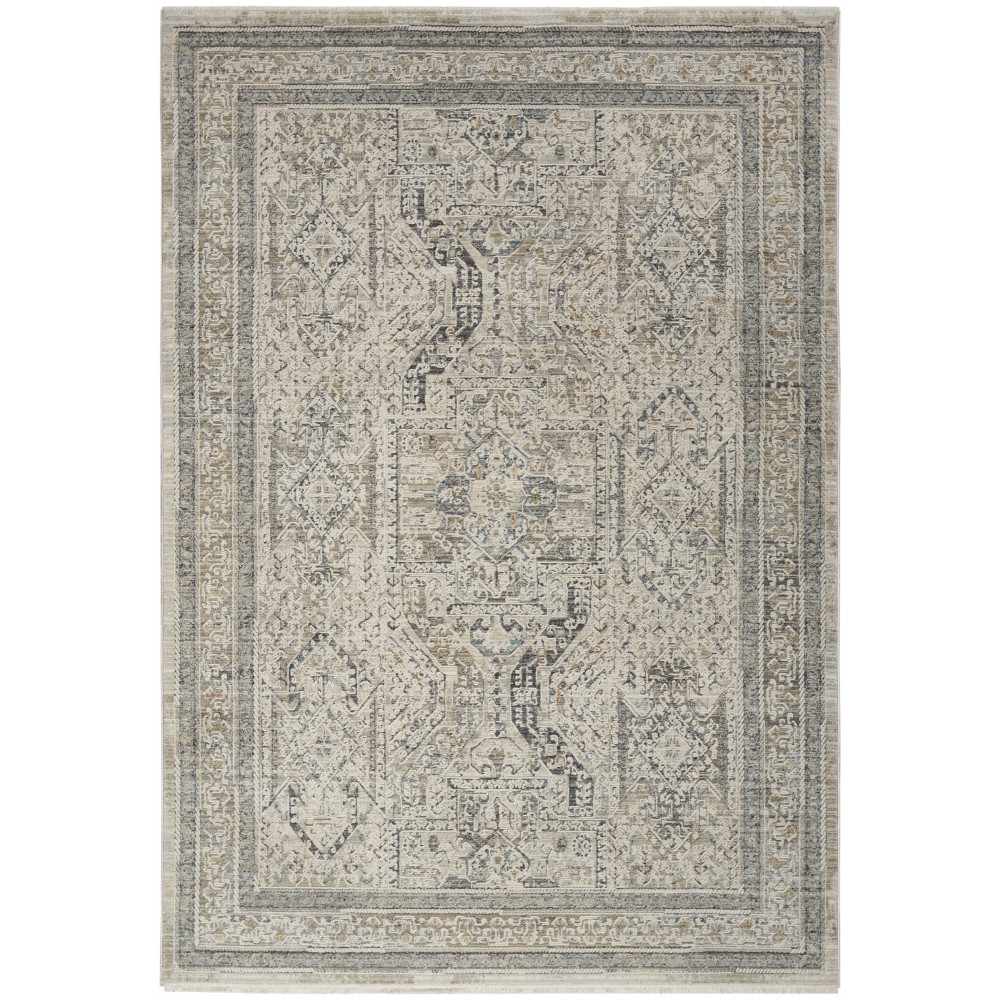 Nourison Lynx LNX01 Area Rug, Ivory/Grey/Blue, 5'3" x 7'10"