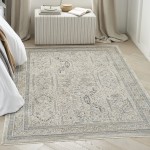 Nourison Lynx LNX01 Area Rug, Ivory/Grey/Blue, 5'3" x 7'10"