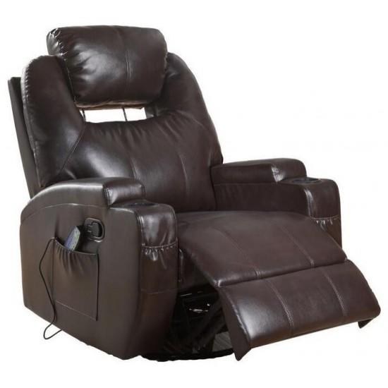 ACME Waterlily Rocker Recliner w/Swivel (Motion), Brown PU