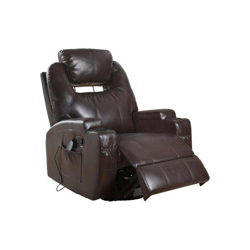 ACME Waterlily Rocker Recliner w/Swivel (Motion), Brown PU