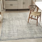 Nourison Lynx LNX06 Area Rug, Ivory/Blue, 5'3" x 7'10"