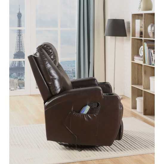 ACME Waterlily Rocker Recliner w/Swivel (Motion), Brown PU