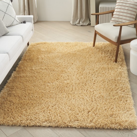 Nourison Lush Shag LSS01 Area Rug, Gold, 5'3" x 7'3"