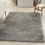 Nourison Lush Shag LSS01 Area Rug, Grey, 5'3" x 7'3"