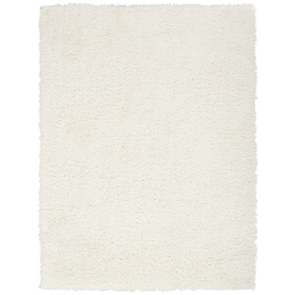 Nourison Lush Shag LSS01 Area Rug, Ivory, 5'3" x 7'3"