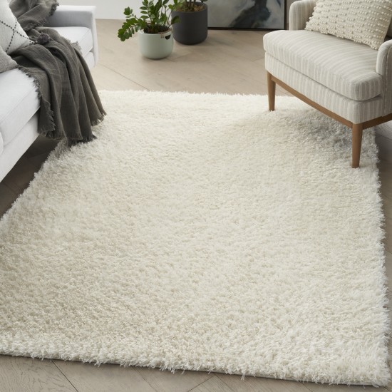 Nourison Lush Shag LSS01 Area Rug, Ivory, 5'3" x 7'3"