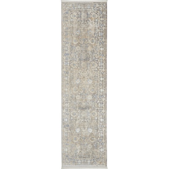 Nourison Lustrous Weave LUW01 Runner Rug, Ivory/Blue, 2'2" x 7'6"