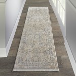 Nourison Lustrous Weave LUW01 Runner Rug, Ivory/Blue, 2'2" x 7'6"