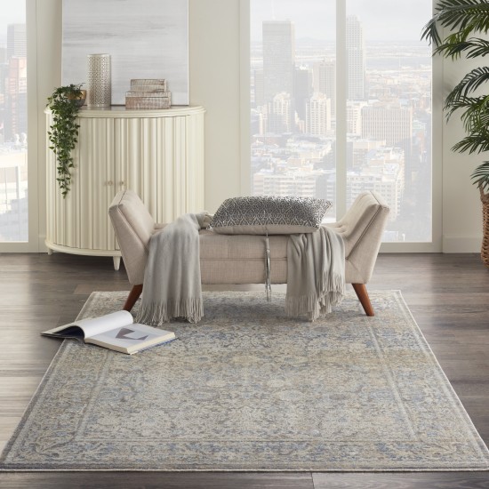 Nourison Lustrous Weave LUW01 Area Rug, Ivory/Blue, 3'10" x 5'10"