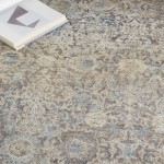 Nourison Lustrous Weave LUW01 Area Rug, Ivory/Blue, 5'3" x 7'9"