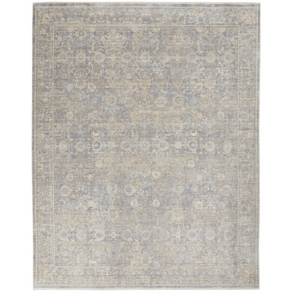 Nourison Lustrous Weave LUW01 Area Rug, Ivory/Blue, 8'10" x 11'10"