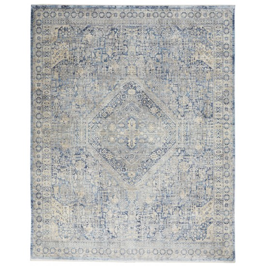 Nourison Lustrous Weave LUW02 Area Rug, Blue/Ivory, 10' x 13'4"