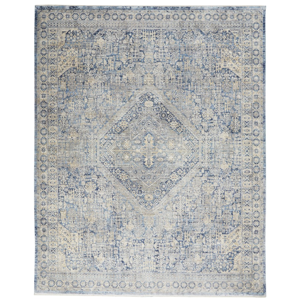 Nourison Lustrous Weave LUW02 Area Rug, Blue/Ivory, 10' x 13'4"