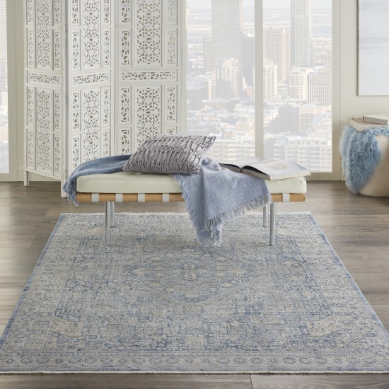 Nourison Lustrous Weave LUW02 Area Rug, Blue/Ivory, 3'10" x 5'10"