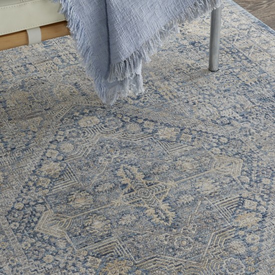 Nourison Lustrous Weave LUW02 Area Rug, Blue/Ivory, 3'10" x 5'10"