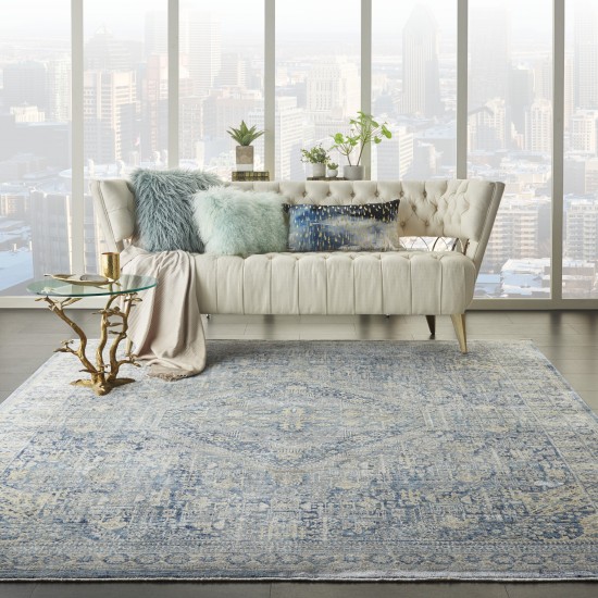 Nourison Lustrous Weave LUW02 Area Rug, Blue/Ivory, 7'10" x 10'2"