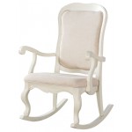 ACME Sharan Rocking Chair, Fabric & Antique White