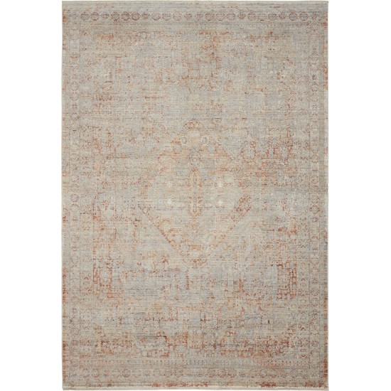 Nourison Lustrous Weave LUW02 Area Rug, Grey/Brick, 3'10" x 5'10"