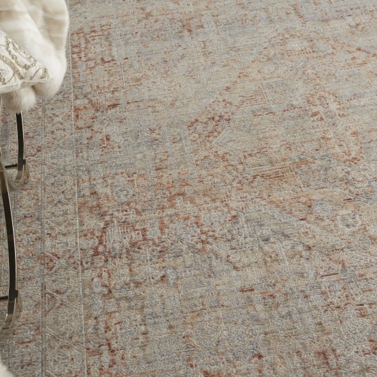 Nourison Lustrous Weave LUW02 Area Rug, Grey/Brick, 3'10" x 5'10"