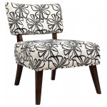 ACME Able Accent Chair, White Fabric & Espresso