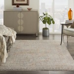 Nourison Lustrous Weave LUW02 Area Rug, Grey/Brick, 5'3" x 7'9"