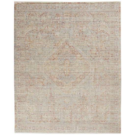 Nourison Lustrous Weave LUW02 Area Rug, Grey/Brick, 7'10" x 10'2"