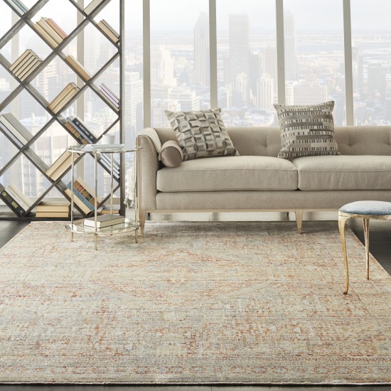 Nourison Lustrous Weave LUW02 Area Rug, Grey/Brick, 7'10" x 10'2"