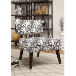 ACME Able Accent Chair, White Fabric & Espresso